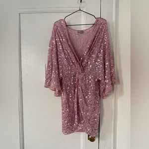 ASOS plunge kimono sequin mini party dress size US8